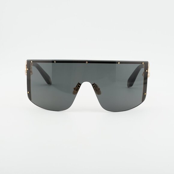 Roberto Cavalli SRC015M 0300 Sunglasses Gold Shield Frame, Brown Lenses main image 7